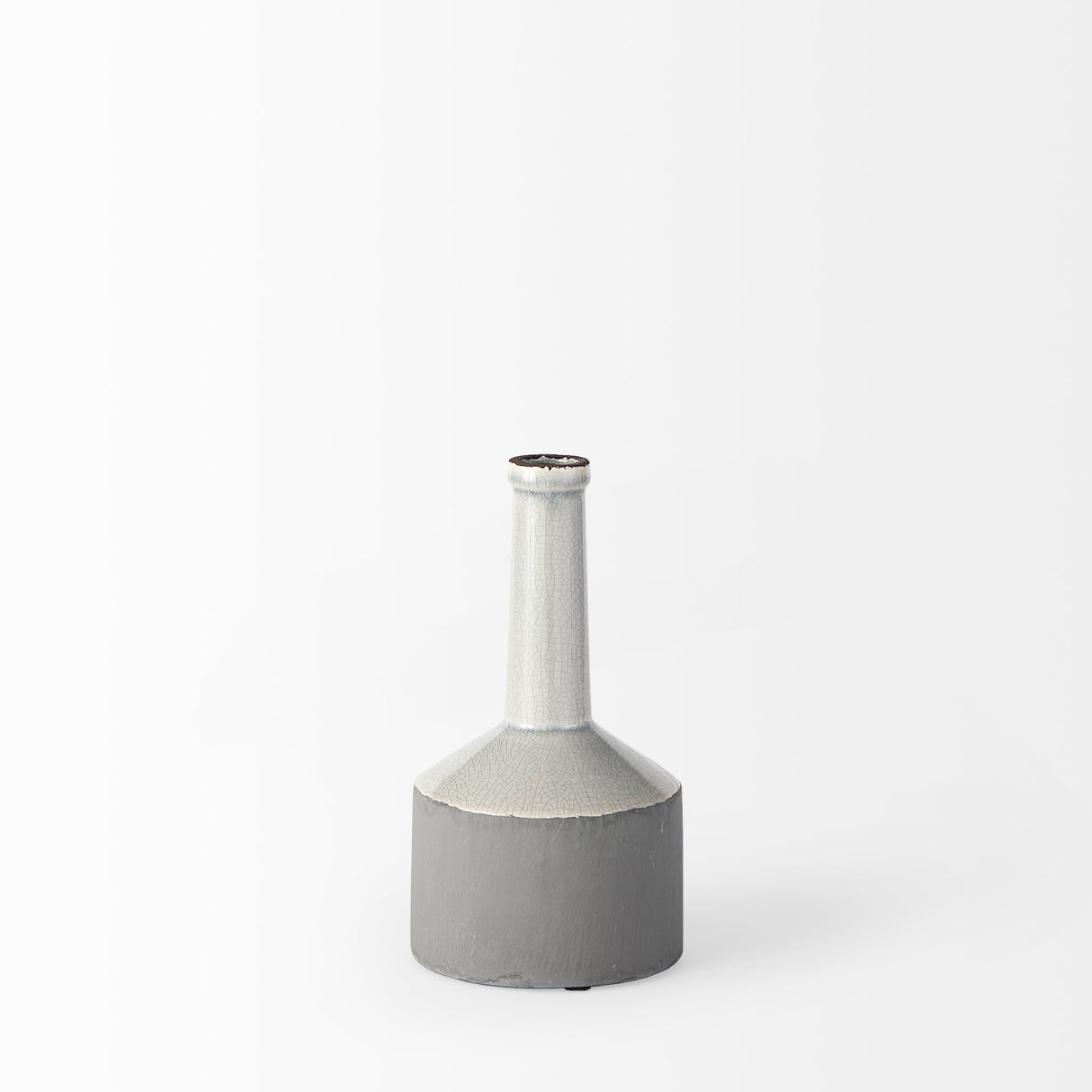 Burton 10.2H Small Two Tone Gray Ceramic Jug Vase by Mercana at Eve Furniture