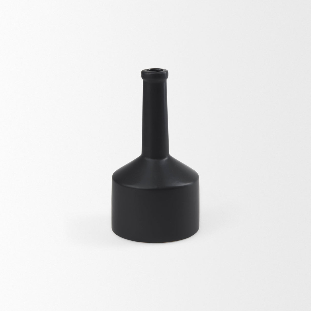 Burton 10.8H Small Matte Black Ceramic Jug Vase by Mercana at Eve Furniture
