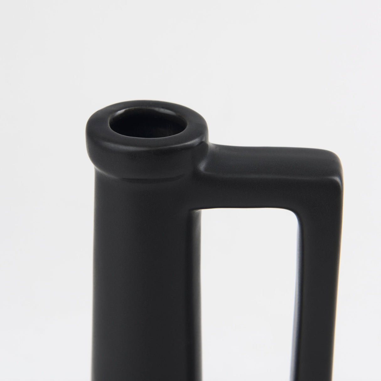 Burton 10.8H Small Matte Black Ceramic Jug Vase by Mercana at Eve Furniture