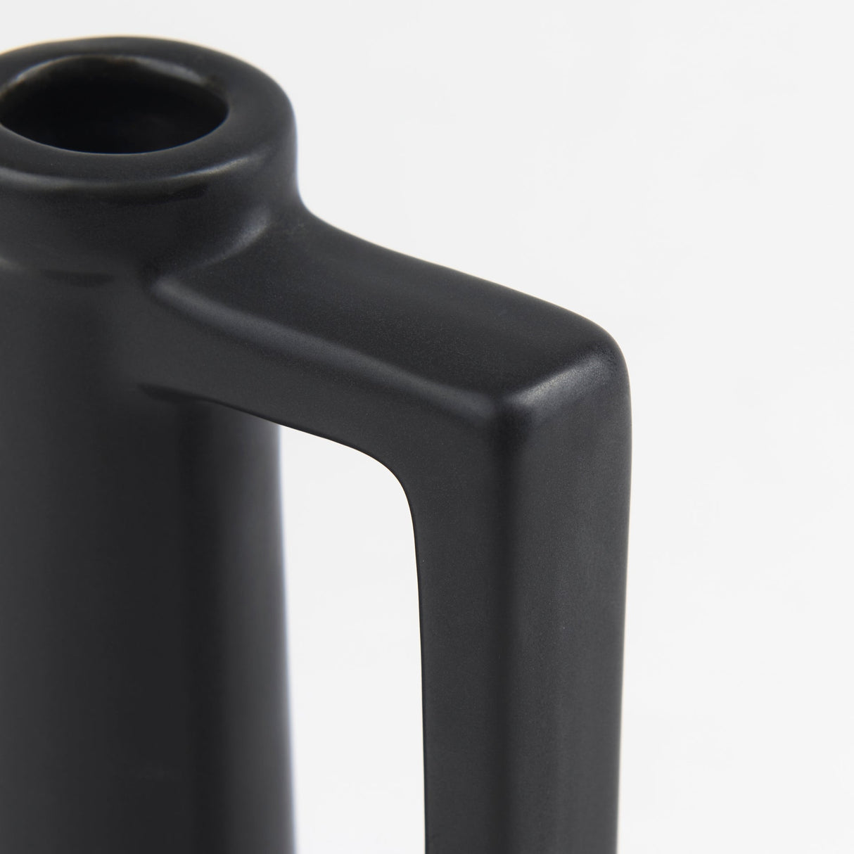 Burton 10.8H Small Matte Black Ceramic Jug Vase by Mercana at Eve Furniture