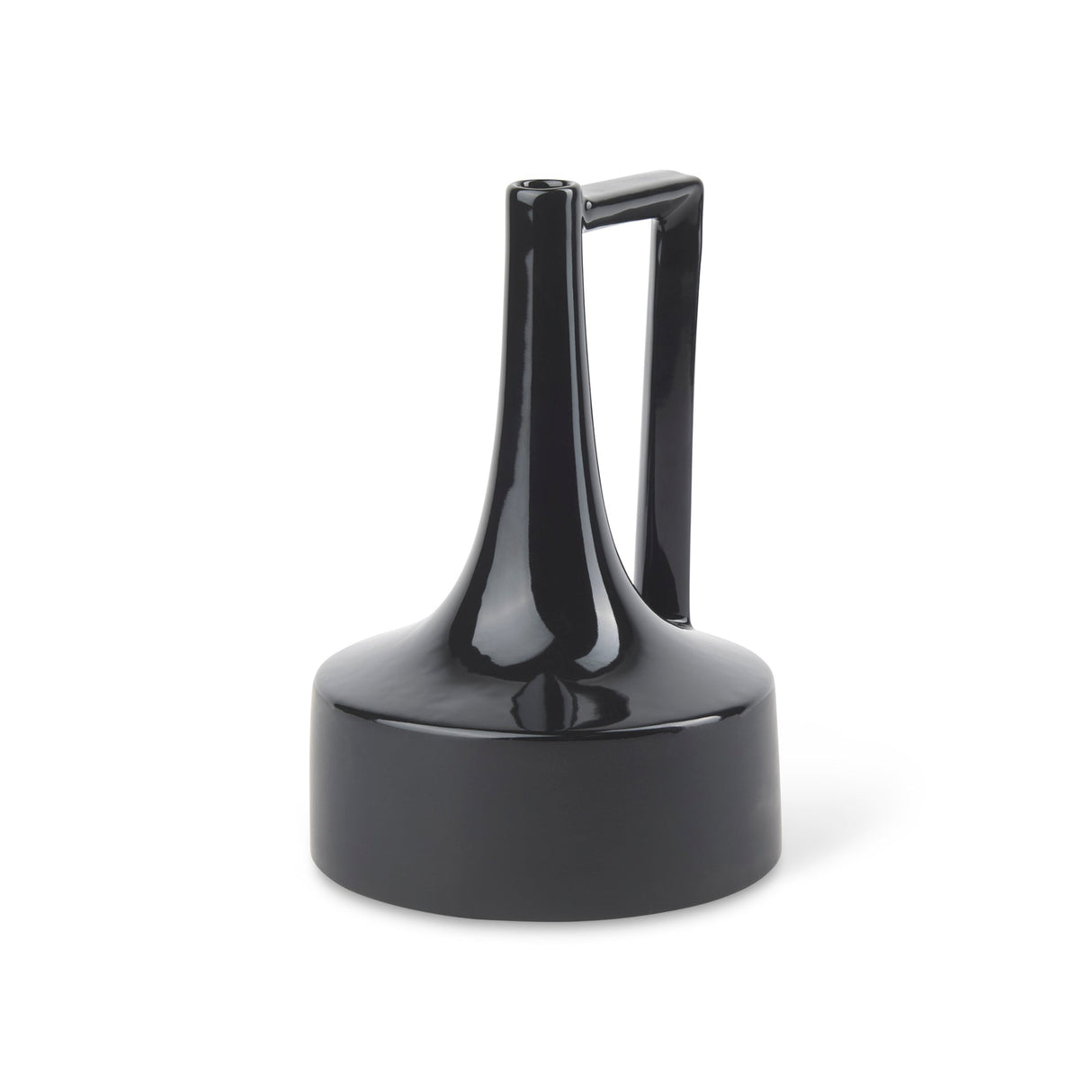 Burton 11.6H Medium Glossy and Matte Black Ceramic Jug Vase by Mercana at Eve Furniture