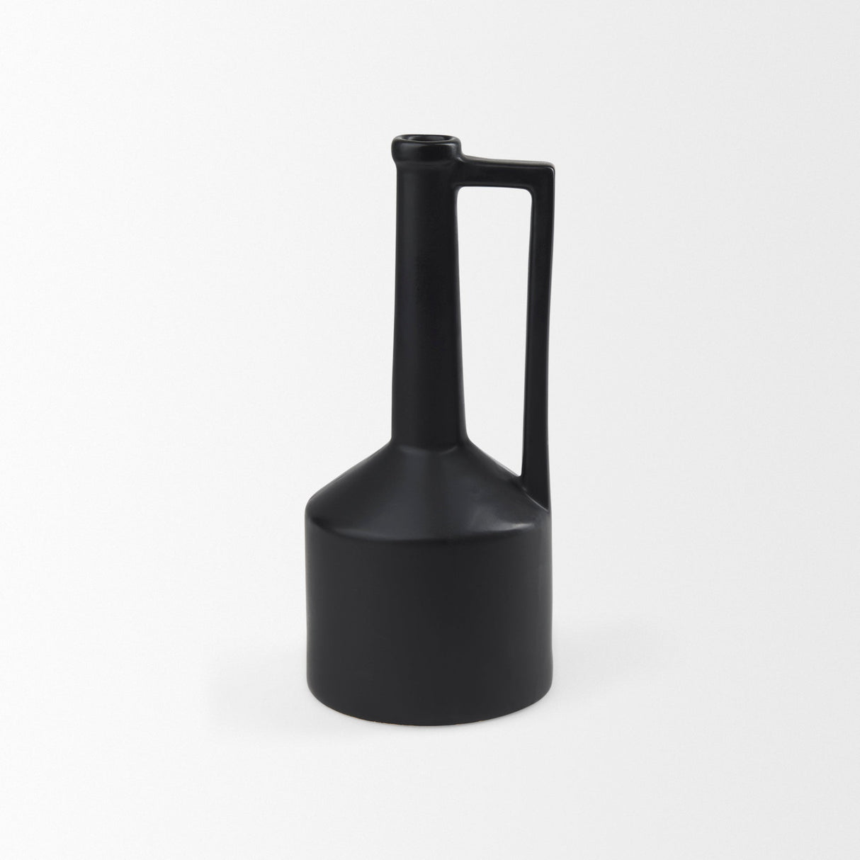 Burton 14.2H Medium Matte Black Ceramic Jug Vase by Mercana at Eve Furniture
