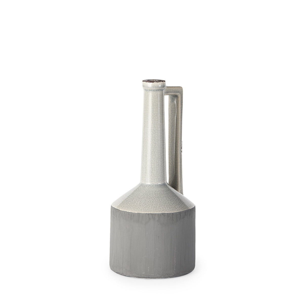 Burton 14.2H Medium Two Tone Gray Ceramic Jug Vase by Mercana at Eve Furniture