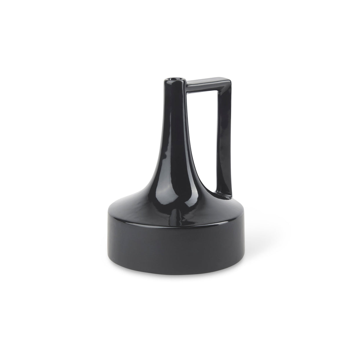 Burton 8.3H Small Glossy and Matte Black Ceramic Jug Vase by Mercana at Eve Furniture