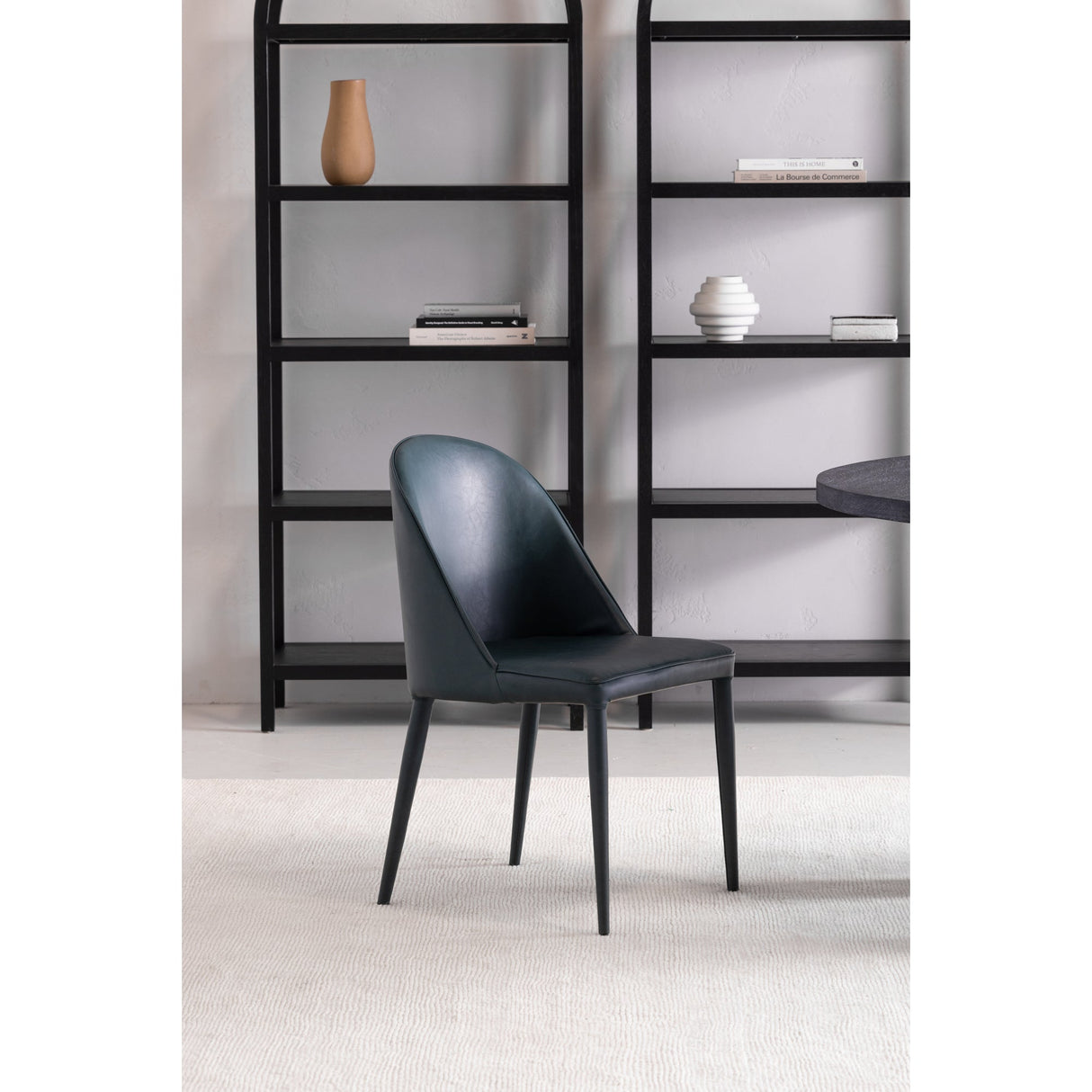 Burton Dark Teal Vegan Leather Dining Chair (Set of 2) by MOES at Eve Furniture