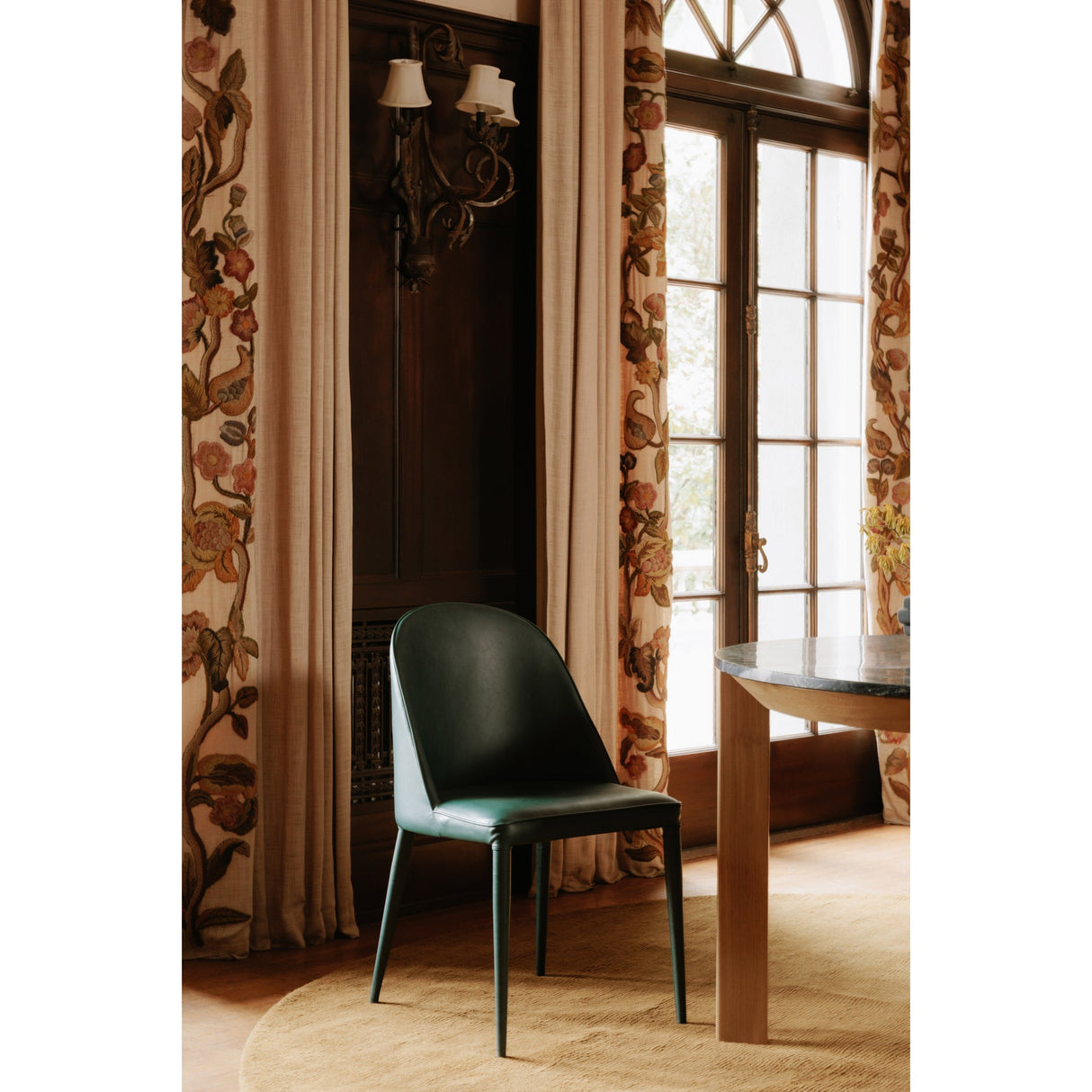 Burton Dark Teal Vegan Leather Dining Chair (Set of 2) by MOES at Eve Furniture