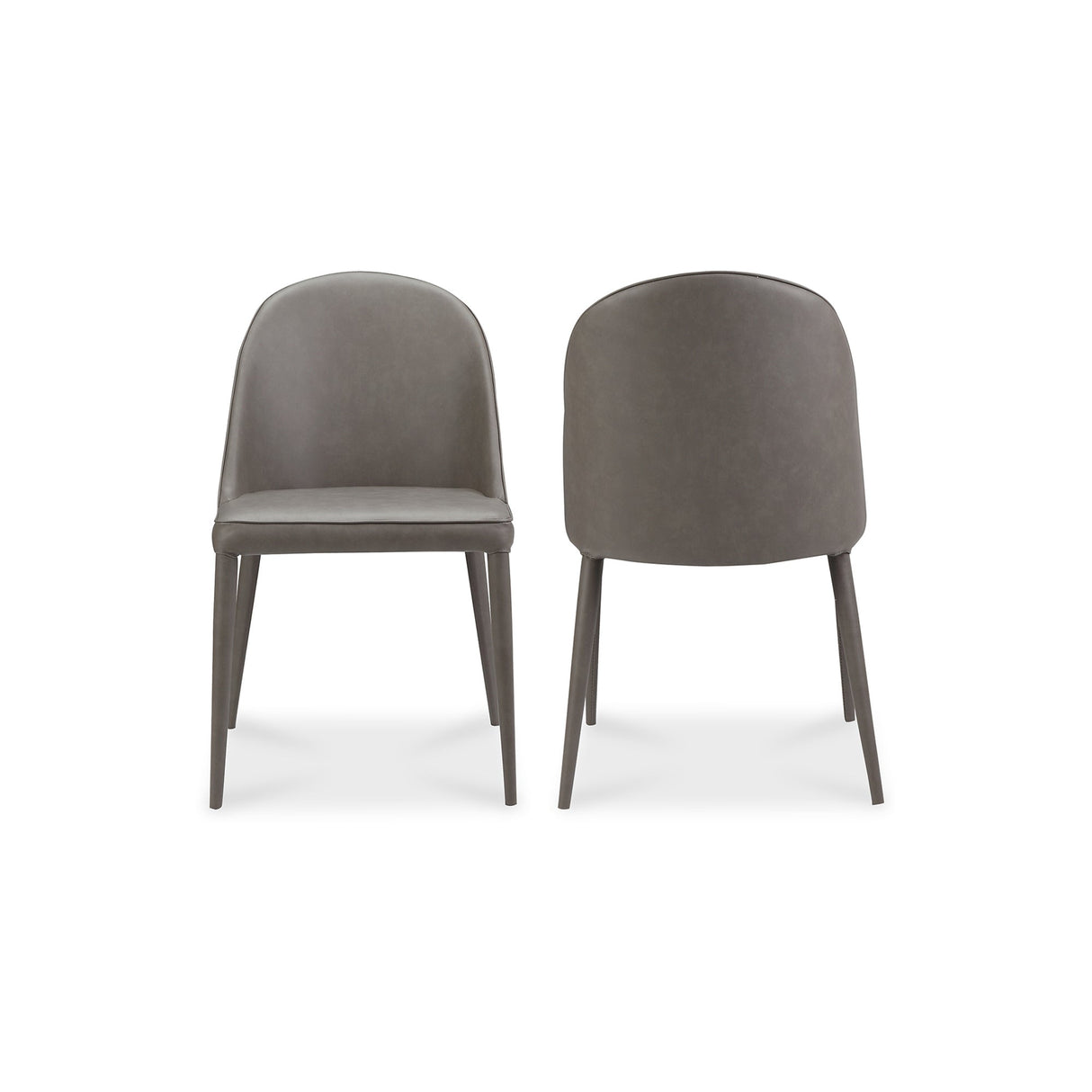 Burton Grey Vegan Leather Dining Chair (Set of 2) by Moe's Home at Eve Furniture