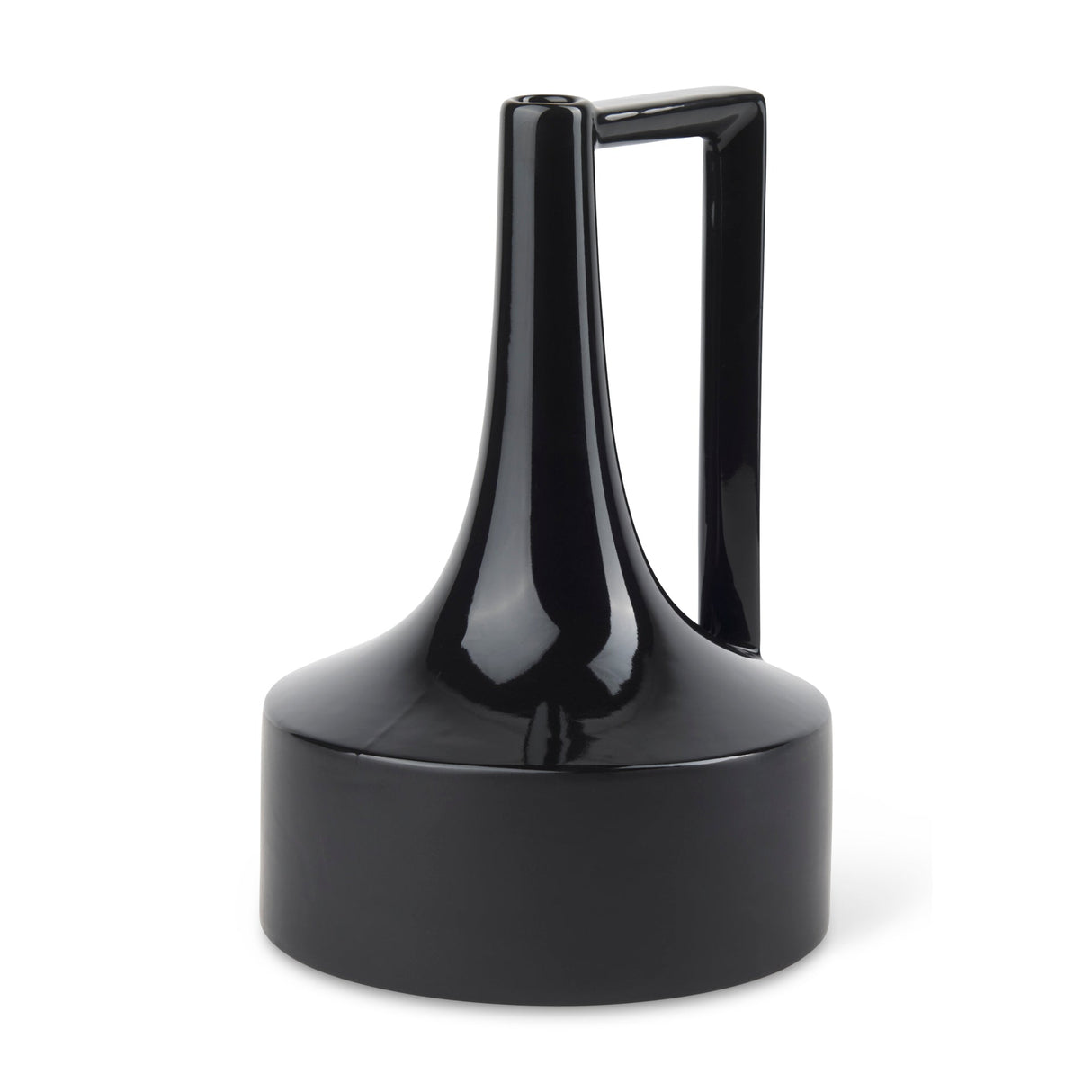 Burton Large Glossy and Matte Black Ceramic Jug Vase by Mercana at Eve Furniture