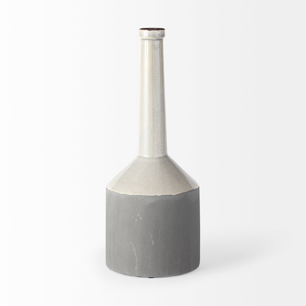 Burton Large Two Tone Gray Ceramic Jug Vase by Mercana at Eve Furniture