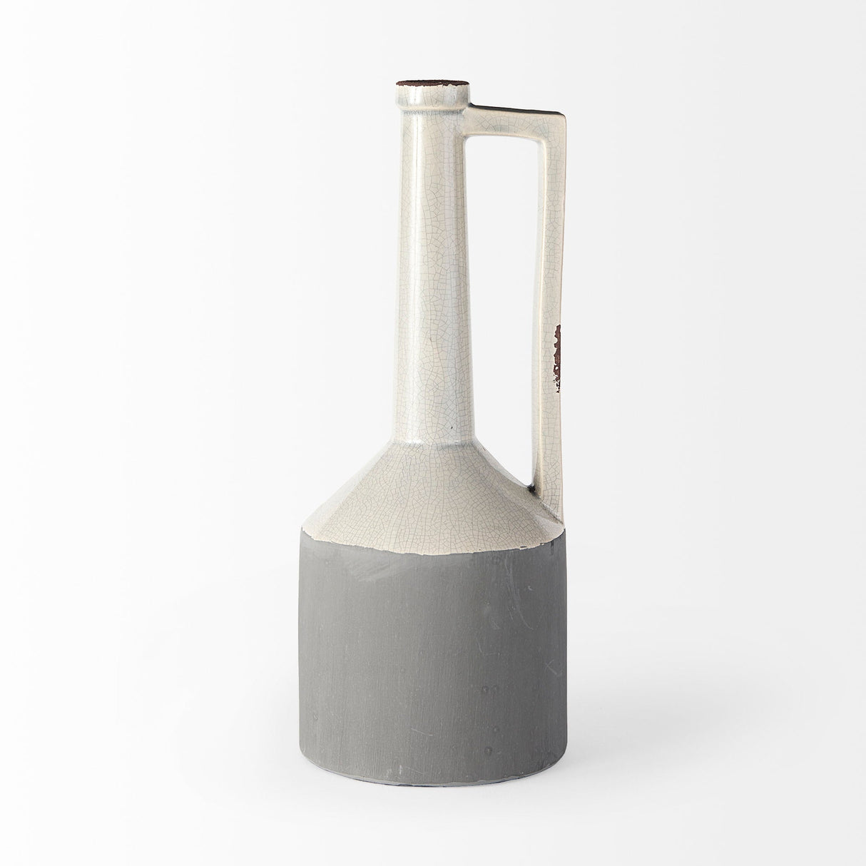Burton Large Two Tone Gray Ceramic Jug Vase by Mercana at Eve Furniture