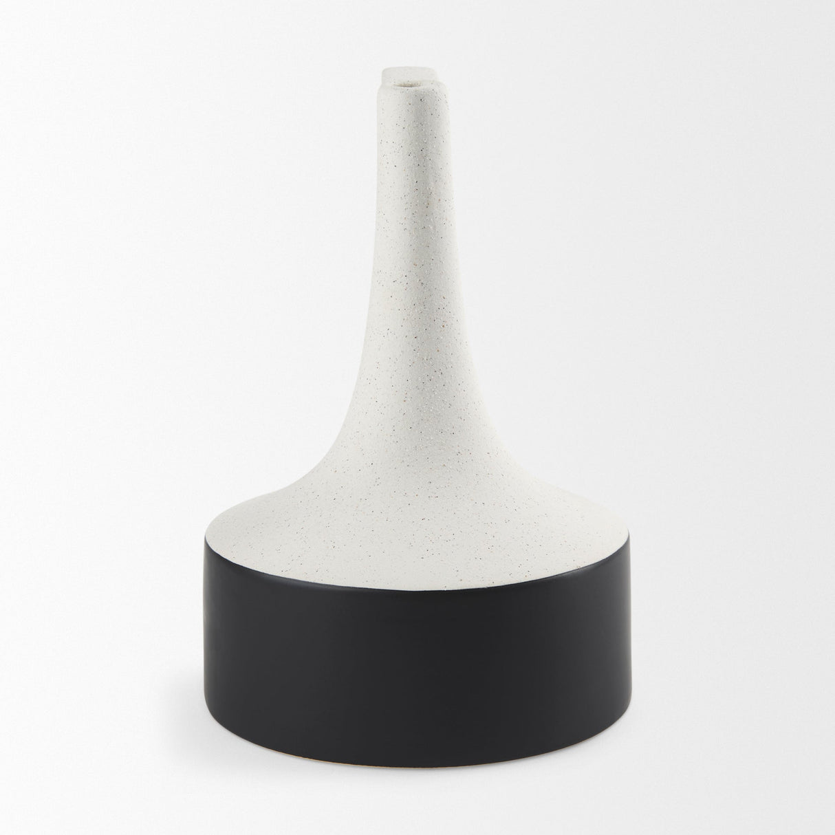 Burton Large White and Black Ceramic Jug Vase by Mercana at Eve Furniture