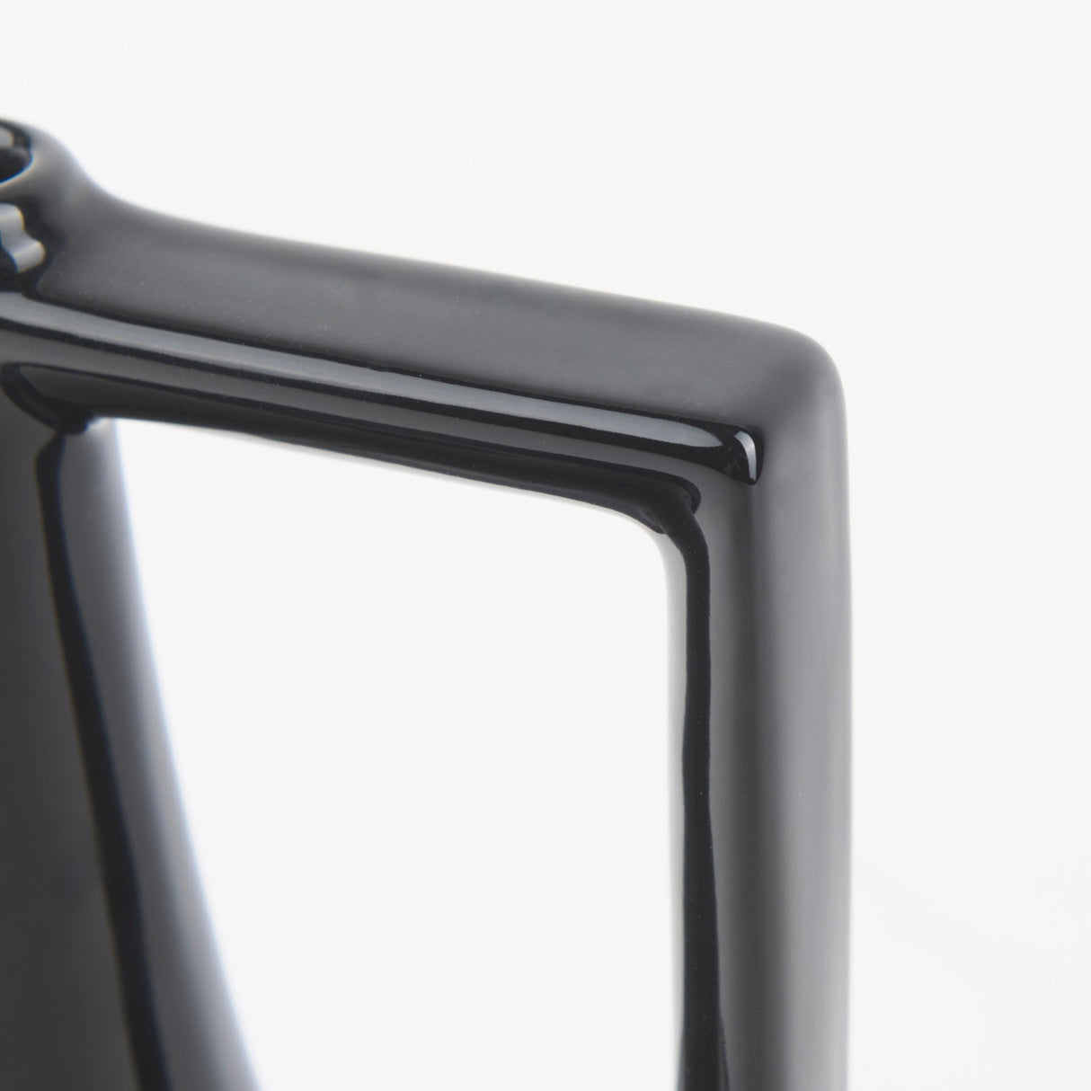 Burton Small Glossy and Matte Black Ceramic Jug Vase by Mercana at Eve Furniture