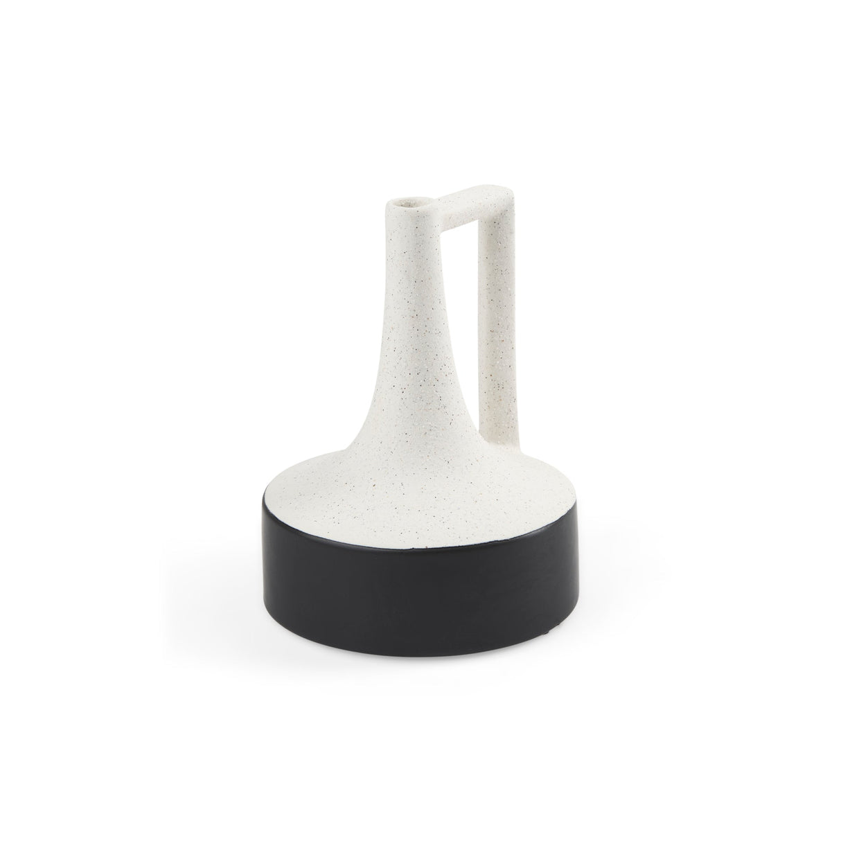 Burton Small White and Black Ceramic Jug Vase by Mercana at Eve Furniture