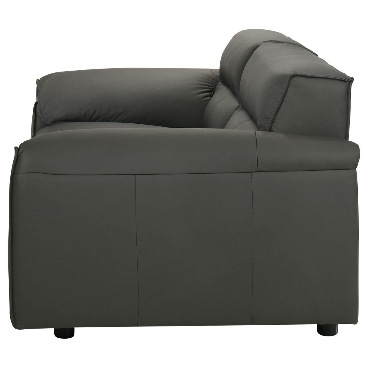 Buxton Graphite Top Grain Leather Upholstered Loveseat by Coaster at Eve Furniture