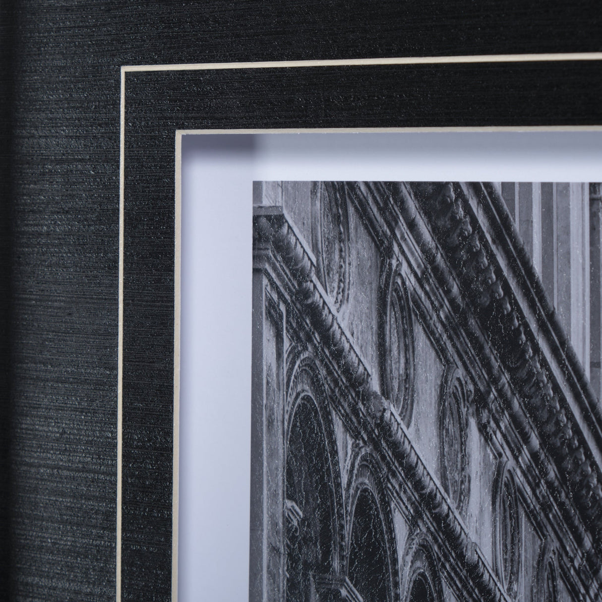 B&W Bridge of Sighs by Danny Head a Hand Embellished Textured Framed Photo Art Print Matted under Gl by Mercana at Eve Furniture