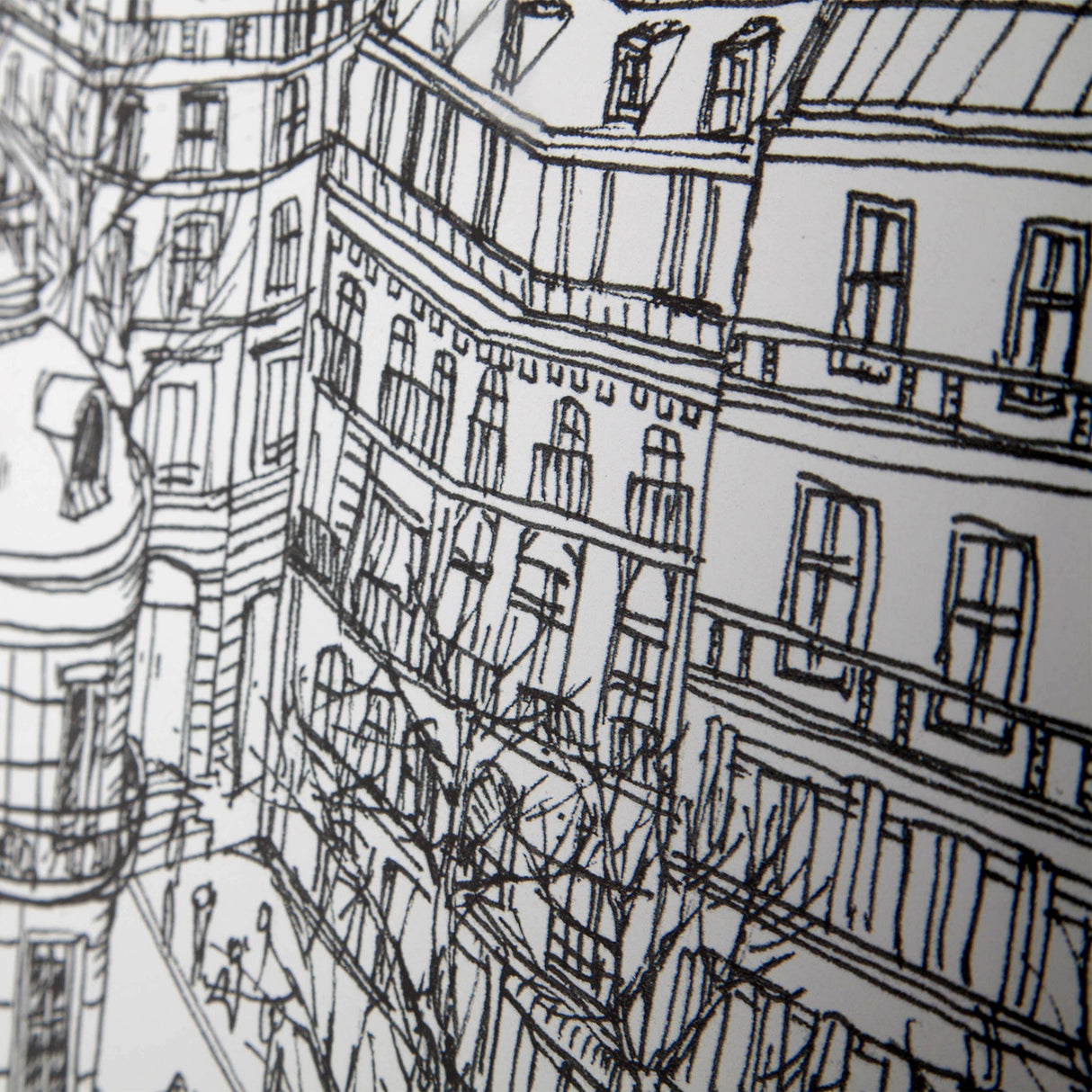 B&W City Scene IX by Melissa Wang a Hand Embellished Textured Framed Art Print Matted under Glass by Mercana at Eve Furniture