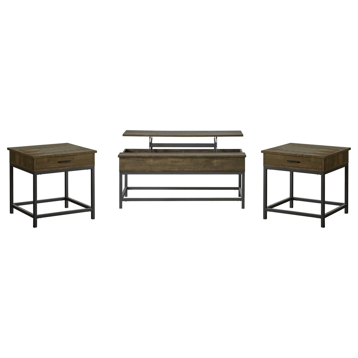 Byers Brown Oak 3-Piece Lift Top Coffee and End Table Set by Coaster at Eve Furniture