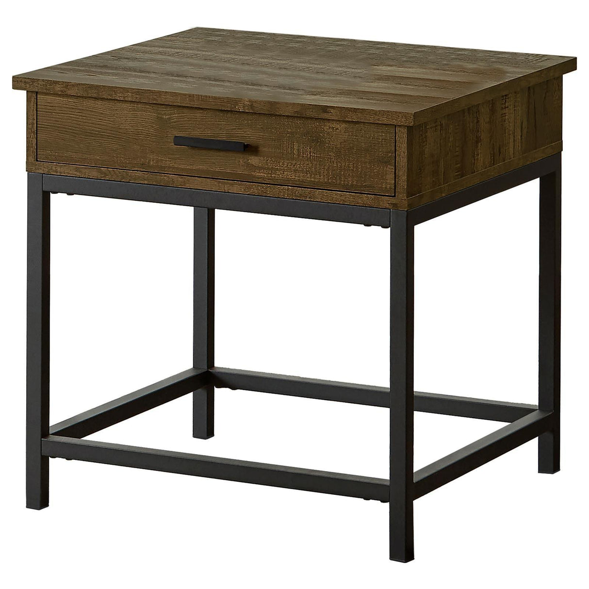 Byers Brown Oak/Sandy Black Square 1-Drawer End Table by Coaster at Eve Furniture