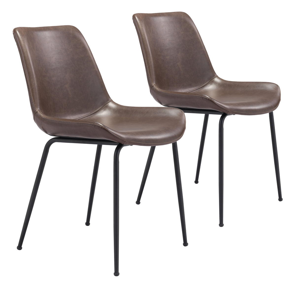 Byron Brown Dining Chair (Set of 2) by Zuomod at Eve Furniture