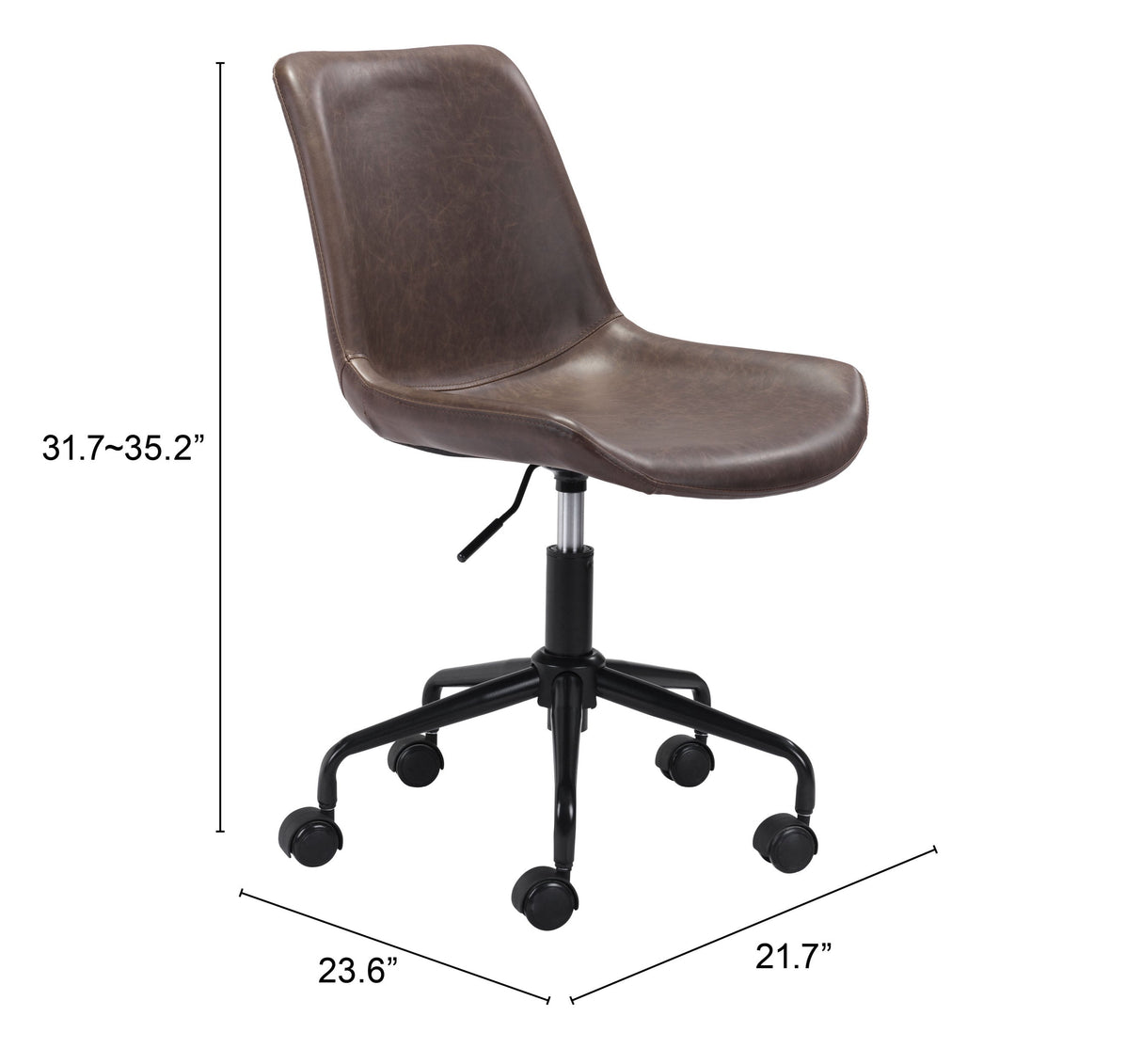 Byron Brown Office Chair by Zuomod at Eve Furniture