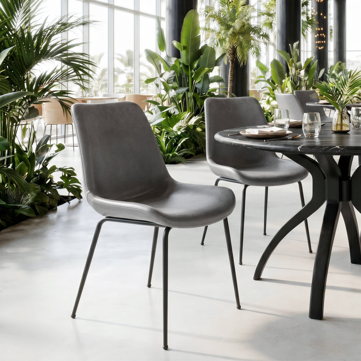 Byron Gray Dining Chair (Set of 2) by Zuomod at Eve Furniture