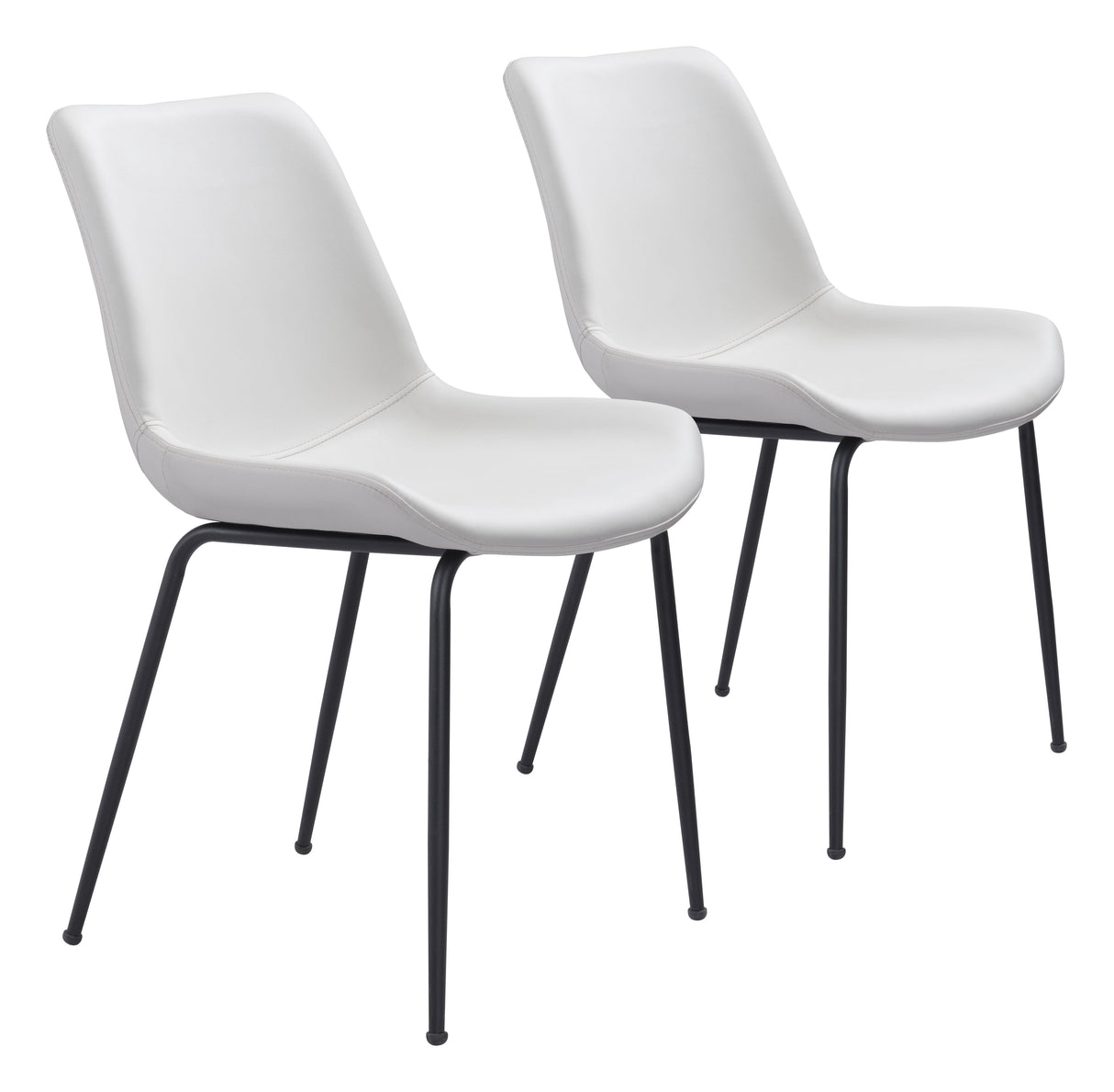 Byron White Dining Chair (Set of 2) by Zuomod at Eve Furniture