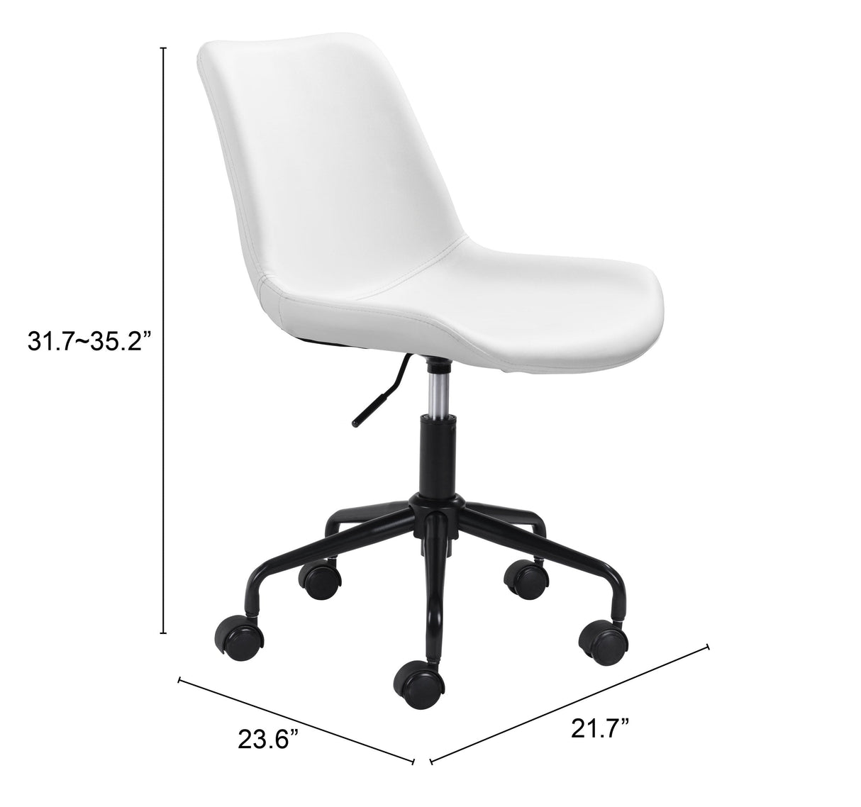 Byron White Office Chair by Zuomod at Eve Furniture