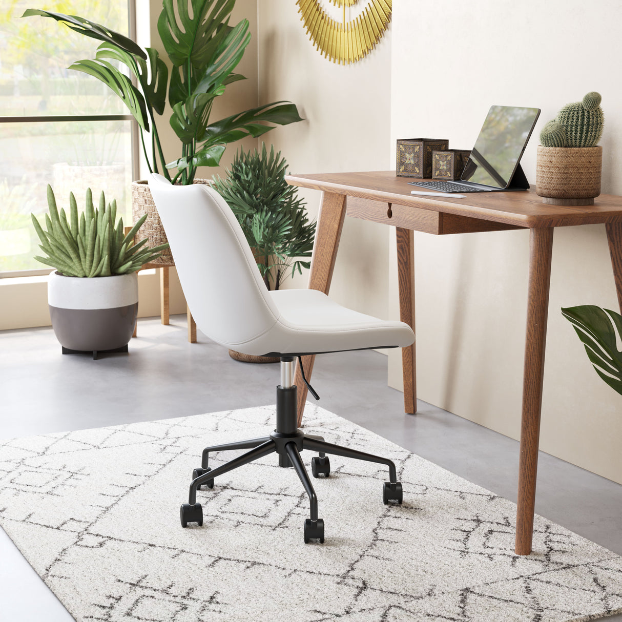 Byron White Office Chair by Zuomod at Eve Furniture