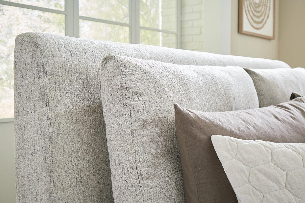 Cabalynn Light Brown King Upholstered Bed by Ashley at Eve Furniture