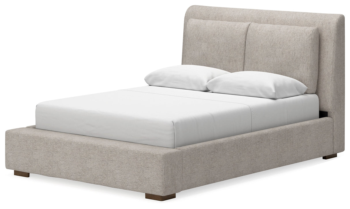 Cabalynn Light Brown Upholstered Panel Bedroom Set by Ashley at Eve Furniture
