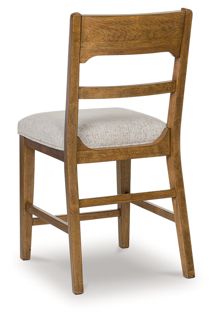 Cabalynn Oatmeal/Light Brown Counter Height Barstool, Set of 2 by Ashley at Eve Furniture