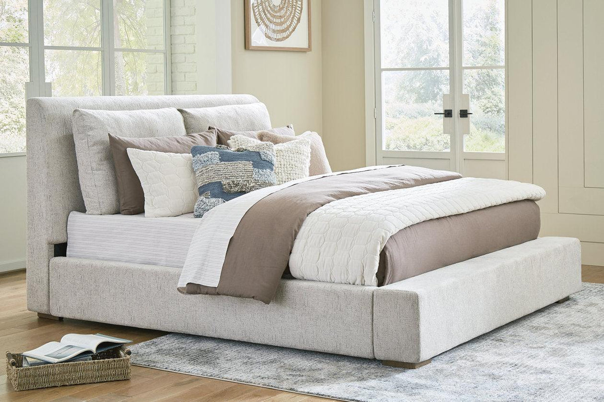 Cabalynn Light Brown King Upholstered Bed by Ashley at Eve Furniture