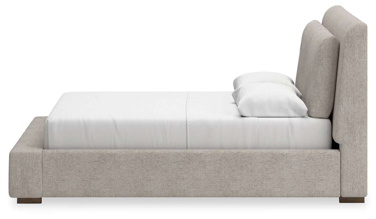 Cabalynn Light Brown Upholstered Panel Bedroom Set by Ashley at Eve Furniture