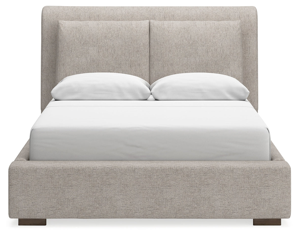 Cabalynn Light Brown Upholstered Panel Bedroom Set by Ashley at Eve Furniture