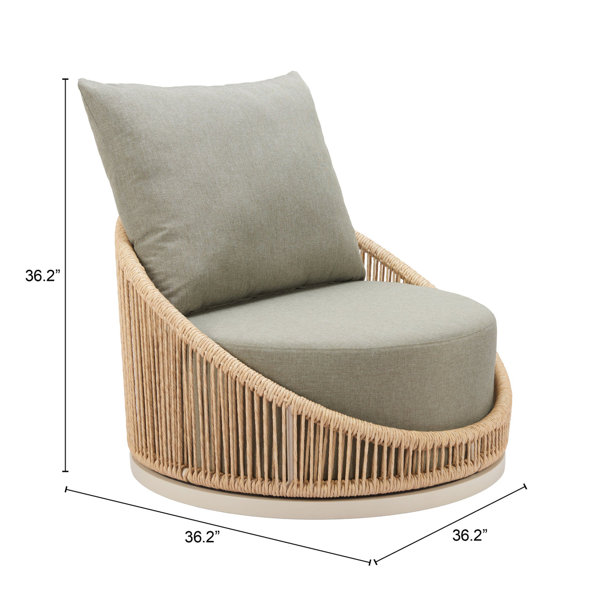 Cabana Multicolor Outdoor Swivel Chair by Zuomod at Eve Furniture