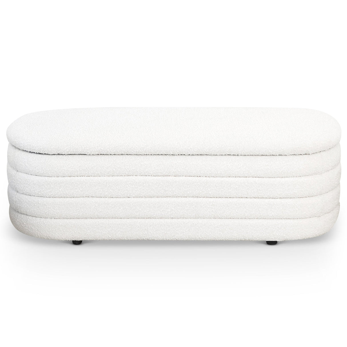 Cabana White Boucle Bench w/Storage by Ashcroft Furniture at Eve Furniture