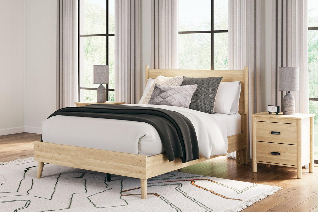 Cabinella Tan Full Platform Panel Bed by Ashley at Eve Furniture
