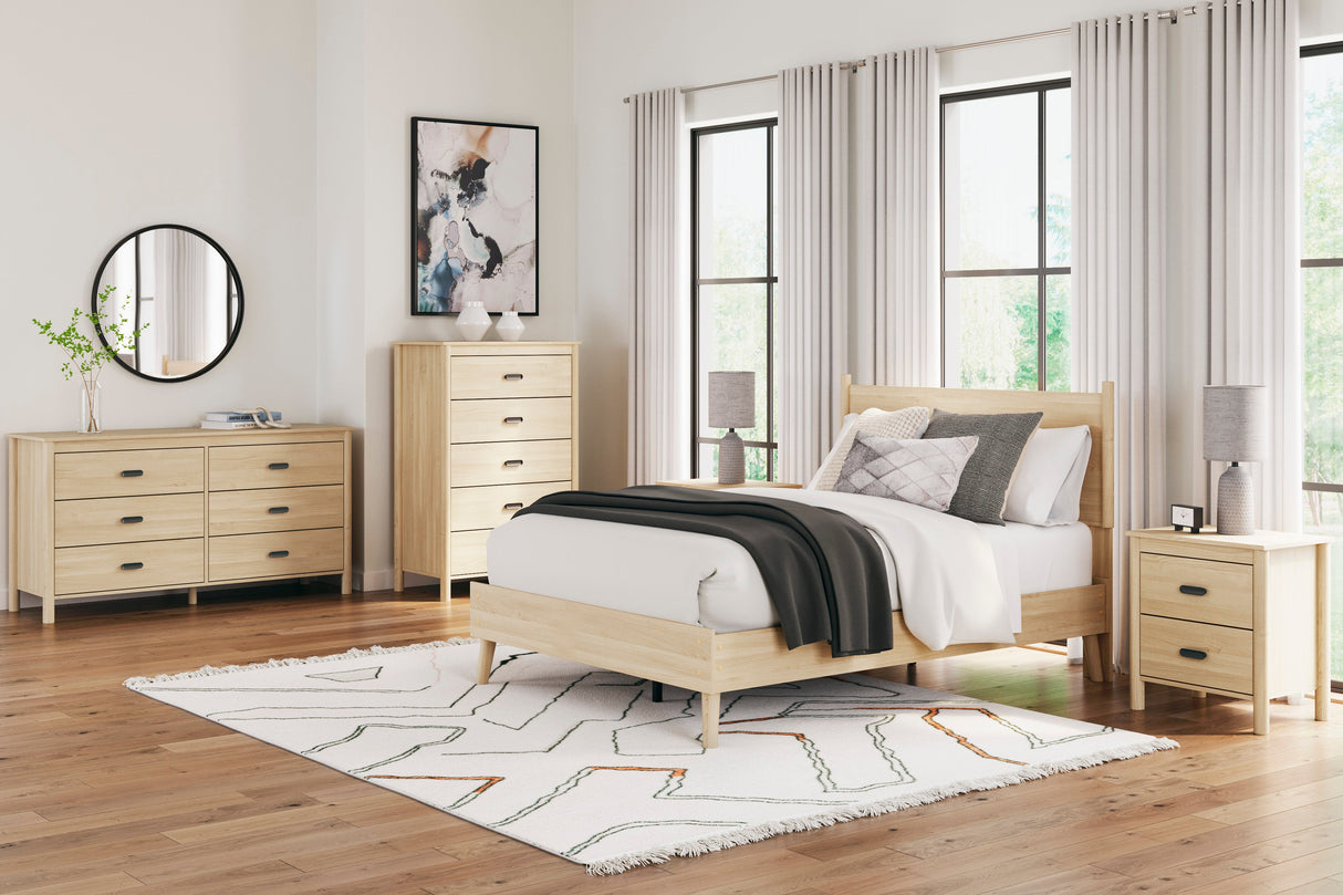 Cabinella Tan Full Platform Panel Bedroom Set by Ashley at Eve Furniture