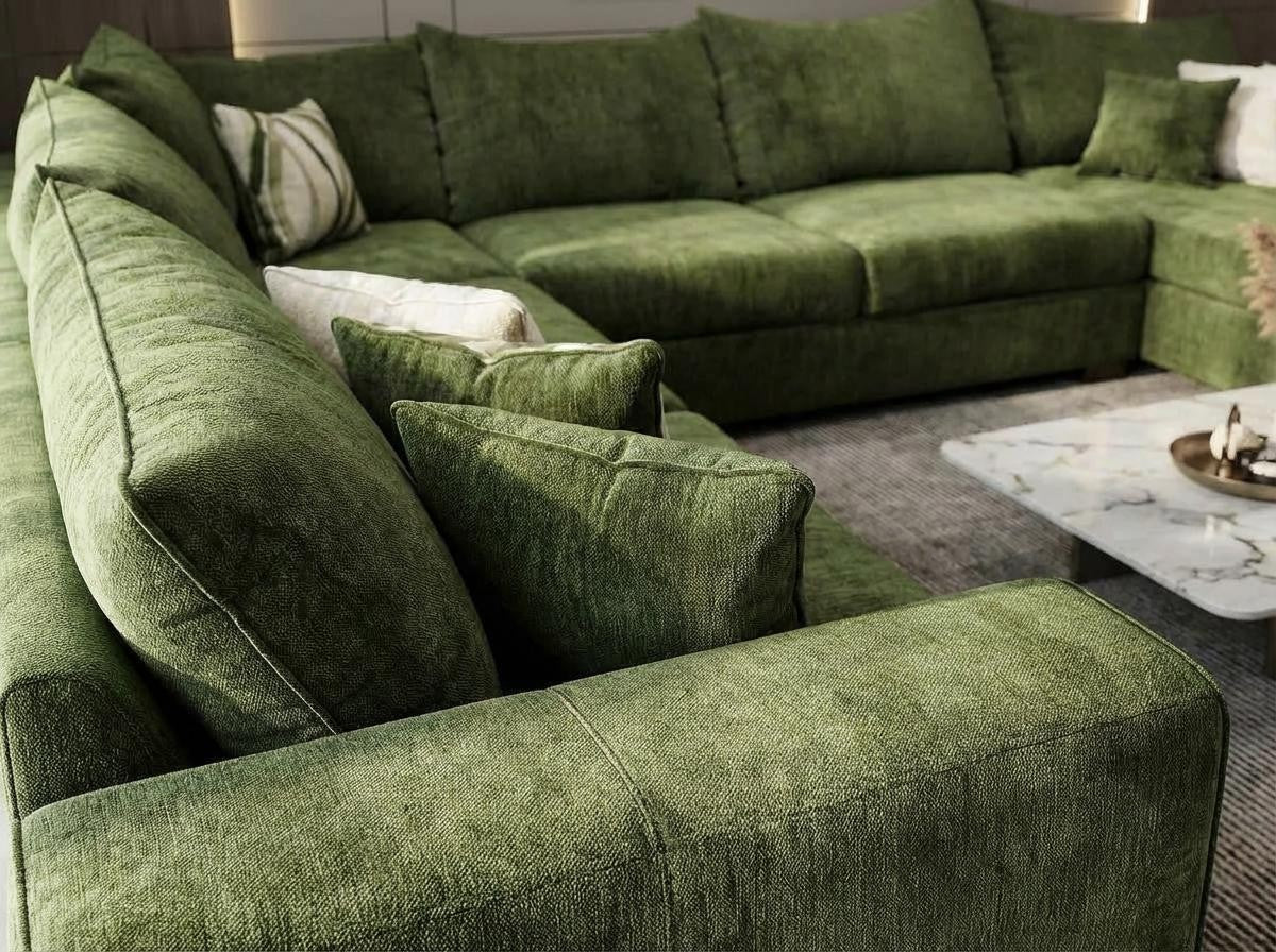 Cactus Green Right Arm Facing (RAF) 4-Piece Sectional by New Era Innovations at Eve Furniture