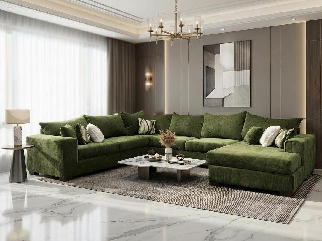Cactus Green Right Arm Facing (RAF) 4-Piece Sectional by New Era Innovations at Eve Furniture