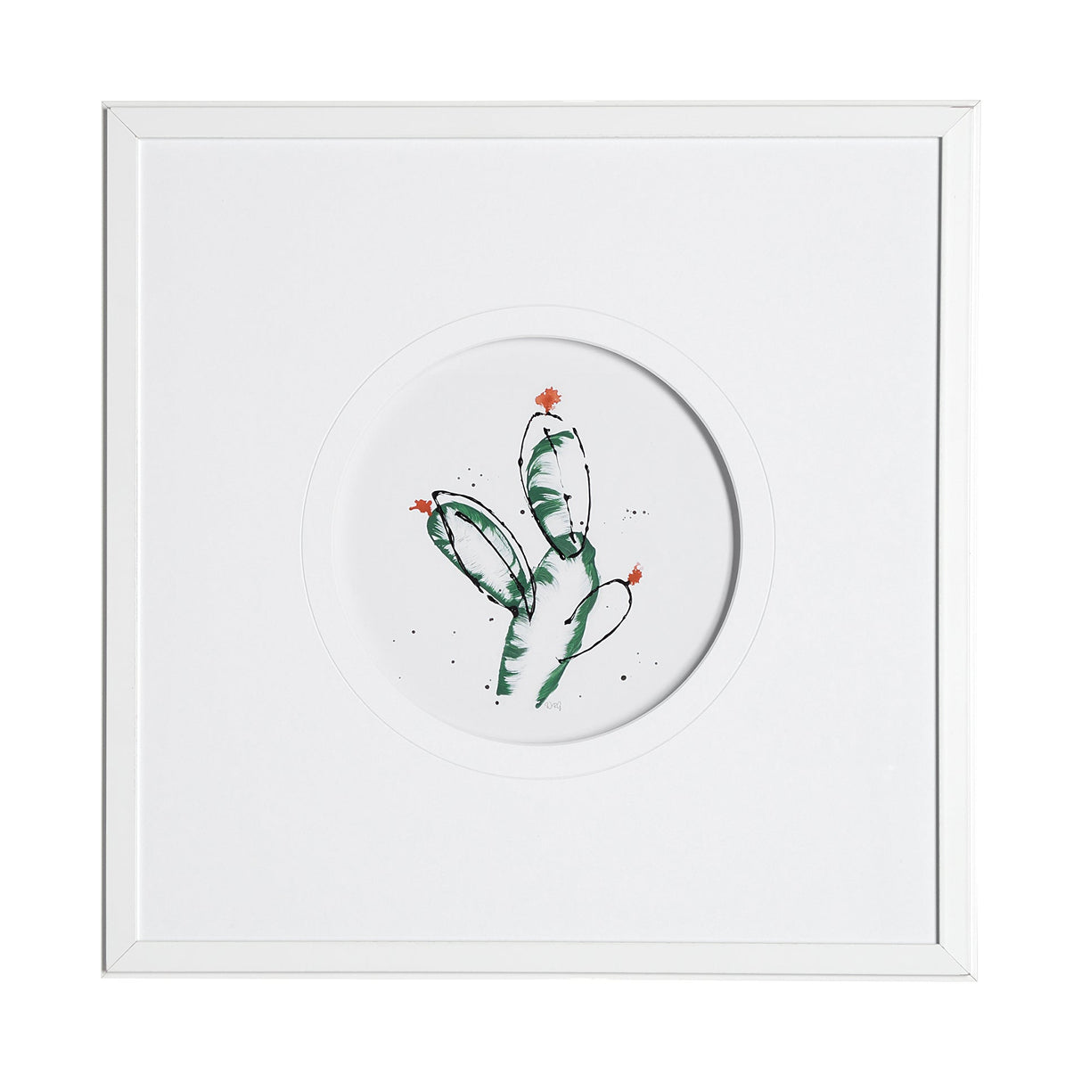 Cactus I by Mercana Studio a Hand Embellished Textured Framed Art Print Matted under Glass by Mercana at Eve Furniture