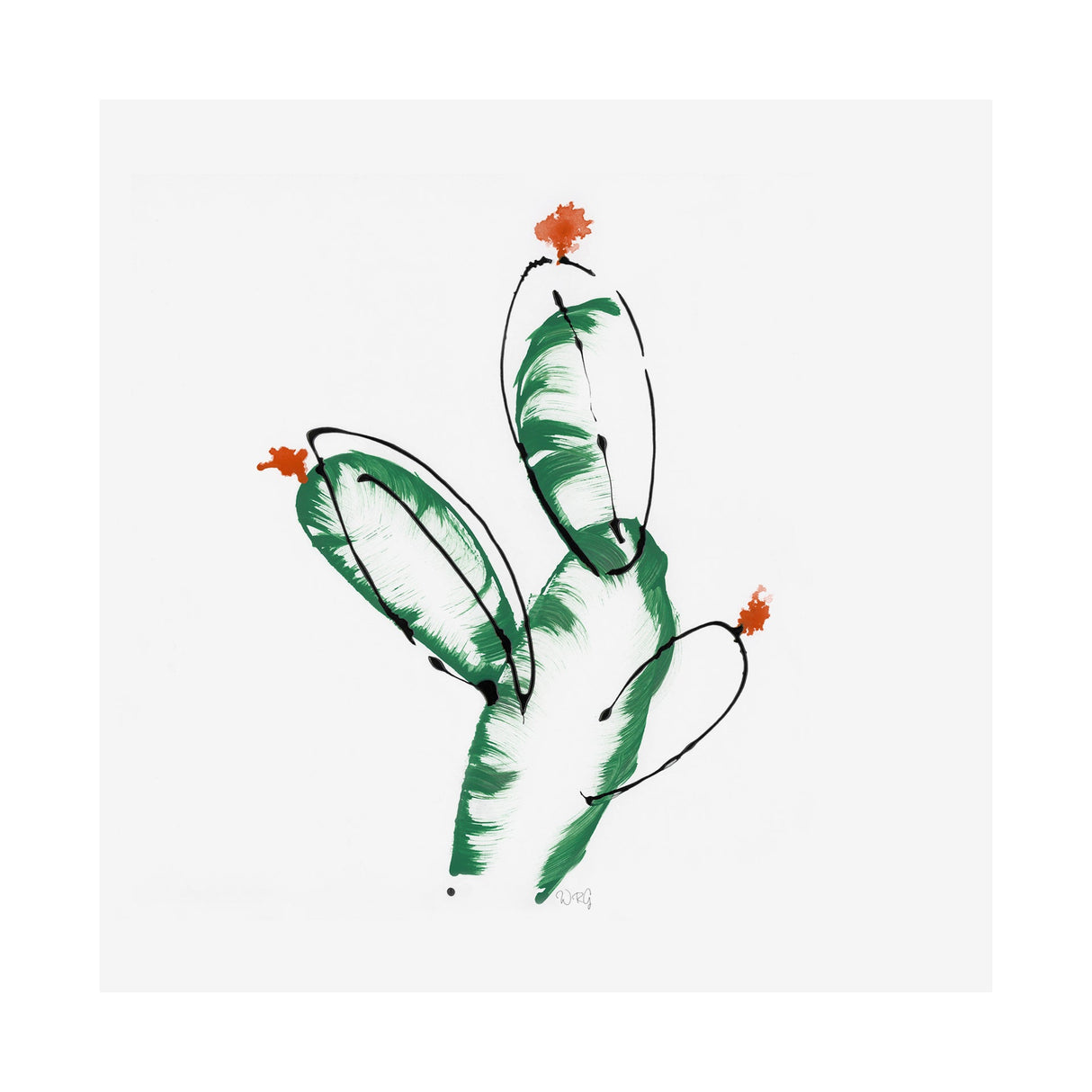 Cactus I by WRG a Hand Embellished Textured Canvas by Mercana at Eve Furniture