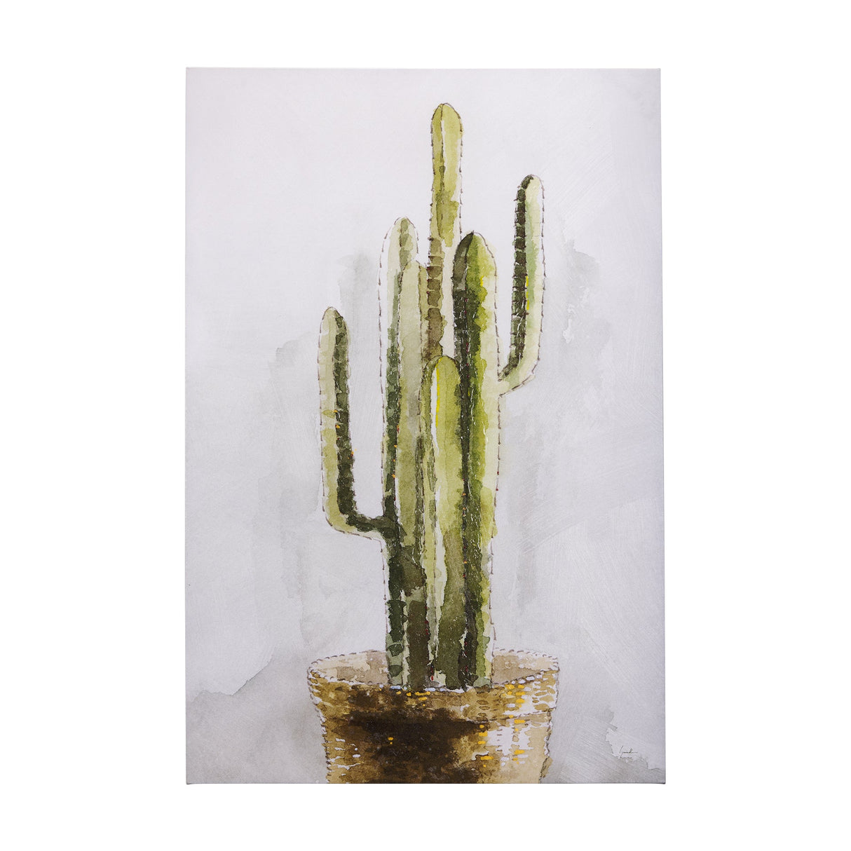 cactus II by Mercana Studio a Hand Embellished Textured Canvas by Mercana at Eve Furniture