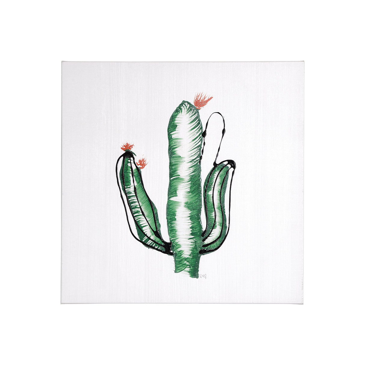 Cactus IV by WRG a Hand Embellished Textured Canvas by Mercana at Eve Furniture