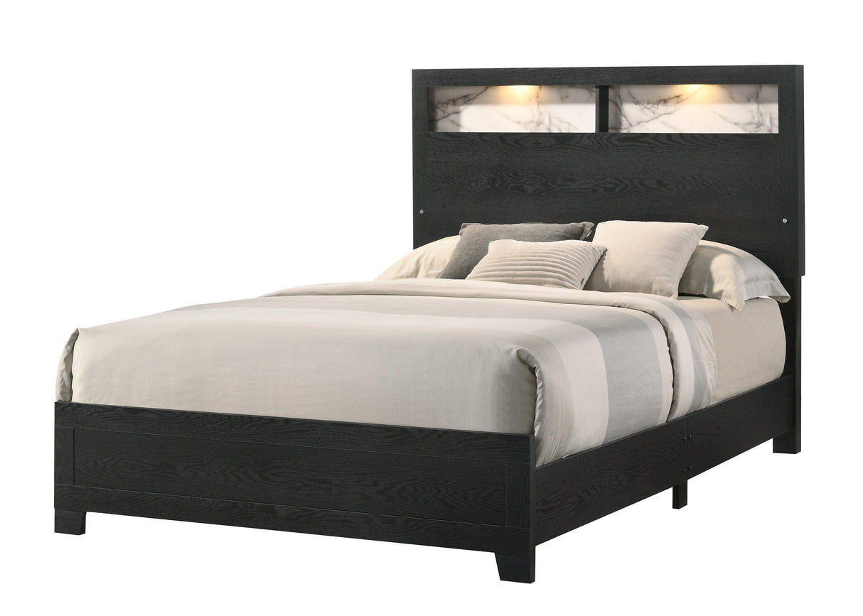 Cadence Black LED Panel Bedroom Set by Crown Mark at Eve Furniture