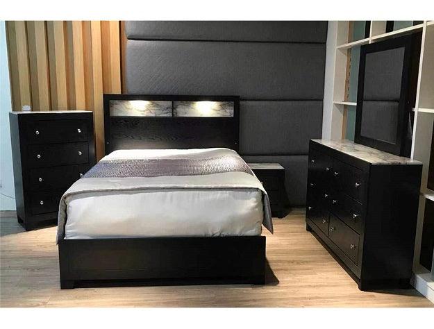 Cadence Black Queen LED Panel Bed by Crown Mark at Eve Furniture