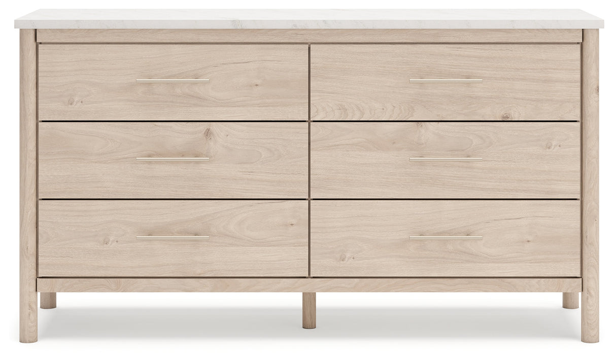 Cadmori Tan/Beige Full Upholstered Platform Bedroom Set by Ashley at Eve Furniture