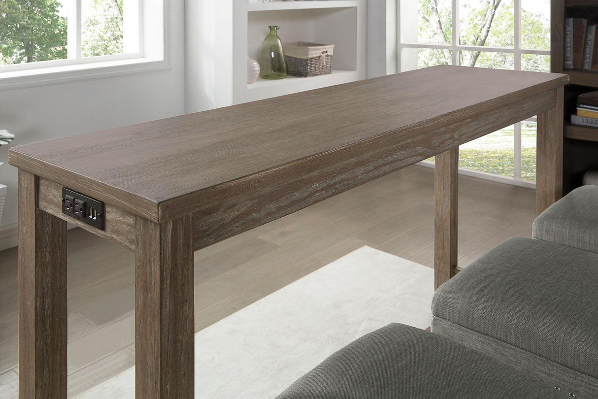 Caerleon Wire-Brushed Gray/Gray 4 Pc. Counter Ht. Dining Set by Furniture of America at Eve Furniture