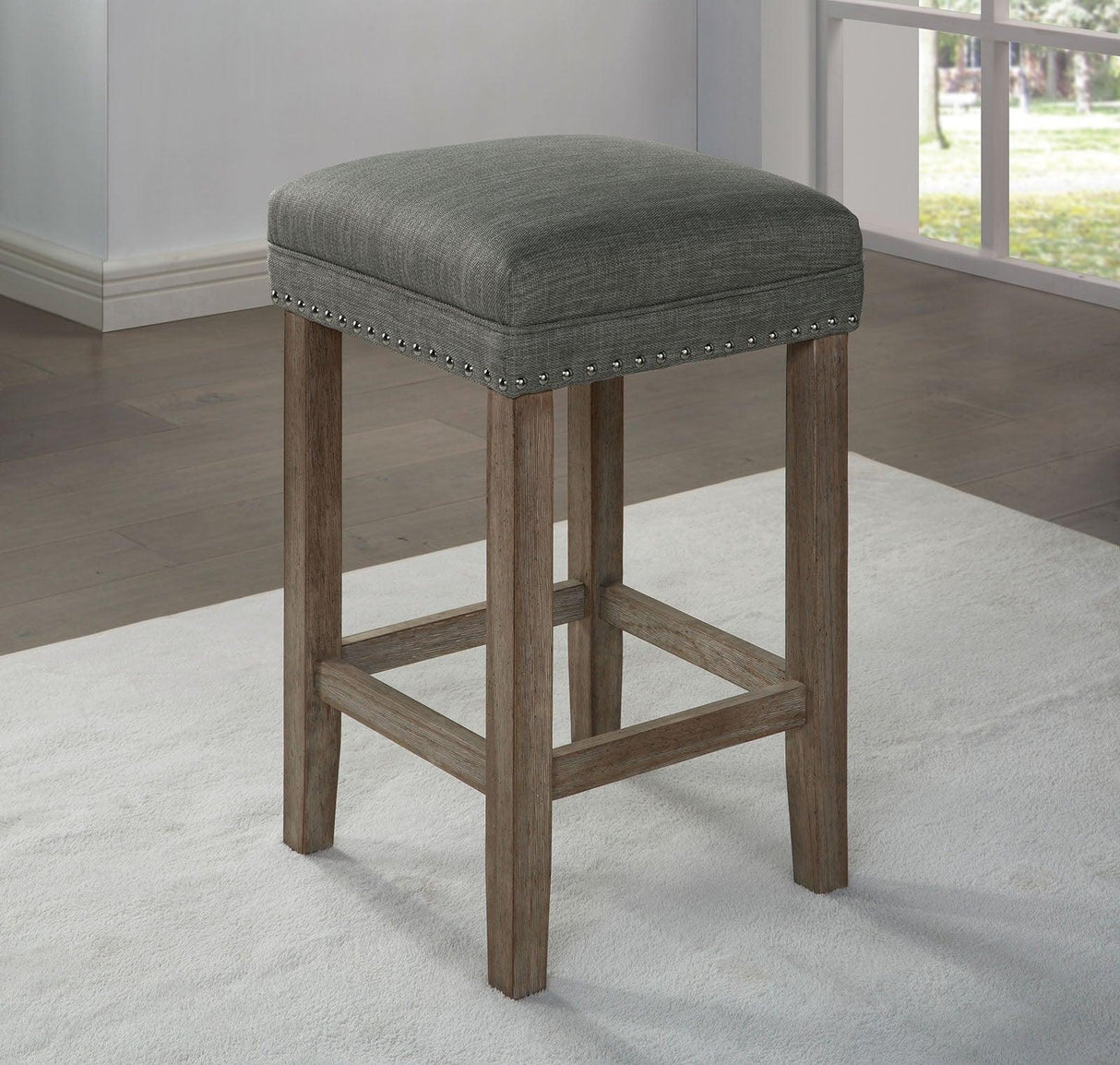 Caerleon Wire-Brushed Gray/Gray 4 Pc. Counter Ht. Dining Set by Furniture of America at Eve Furniture