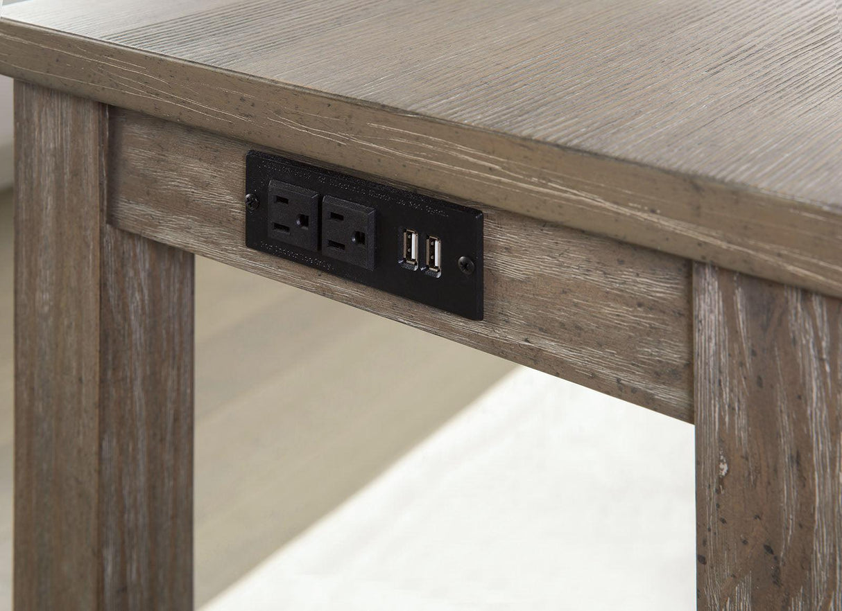 Caerleon Wire-Brushed Gray/Gray 4 Pc. Counter Ht. Dining Set by Furniture of America at Eve Furniture